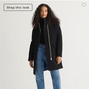 J Crew Cocoon coat in Italian stadium-cloth wool blend size 2 in black